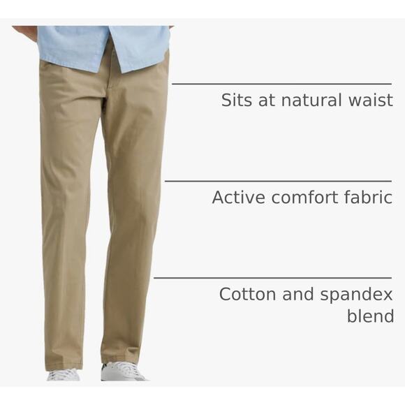 Brand New Lee Men's Size 40x32 Straight Fit Extreme Flex Chino Pants Ankle - Picture 3 of 14